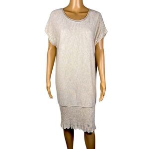 NWT New Roberta Scarpa Linen Blend Knit Midi Dress Made In Italy Size IT 40 US 6
